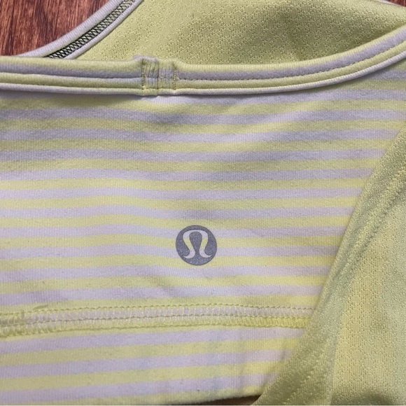 Lululemon No Limits Tank Slope Stripe Polar Cream Clarity Yellow top size 6 - Picture 7 of 14